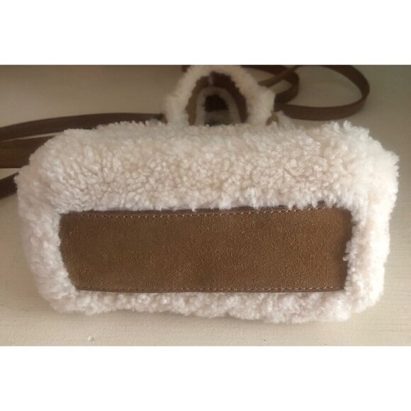 TELFAR X UGG Small Shoppers Bag Shearling Tote Chestnut & Natural - Picture 10 of 16